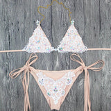 Crystal Crush Jeweled Crochet Bikini Set