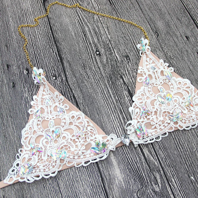 Crystal Crush Jeweled Crochet Bikini Set