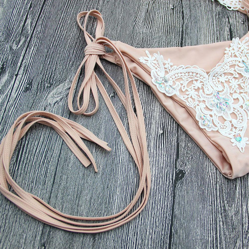 Crystal Crush Jeweled Crochet Bikini Set