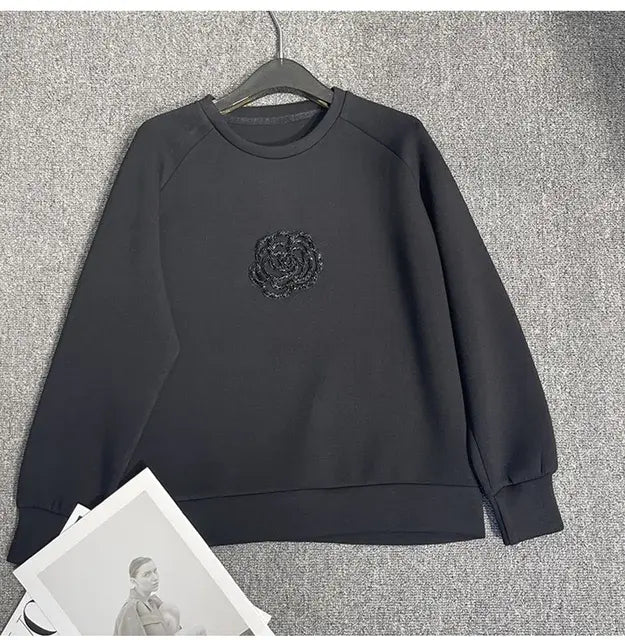 Caterina Pullover Sweater - Black, front view on model - Be Juliet