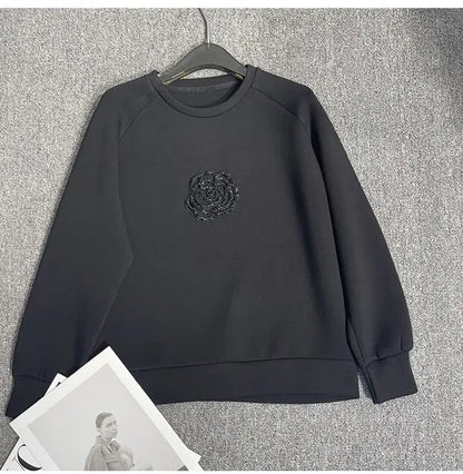 Caterina Pullover Sweater - Black, front view on model - Be Juliet