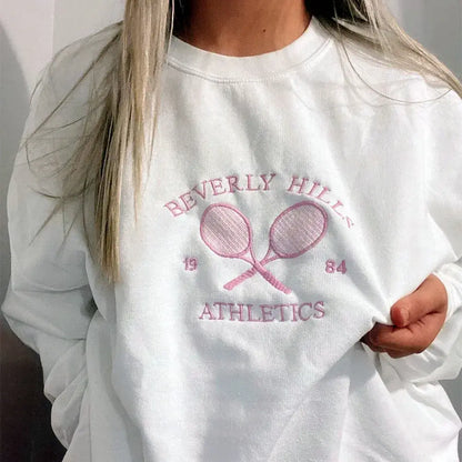 Serena Dreams Tennis-Inspired Sweatshirt - front close-up graphic print - Be Juliet