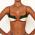 Lilo Patchwork Bikini - close-up bikini top on model, white background - Be Juliet