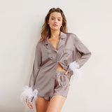 Colette Feather Pajama Shorts Set