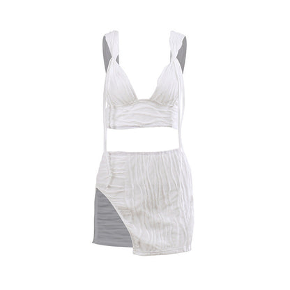 Ashley Beach Set - White, flat lay product shot of full two-piece set - Be Juliet
